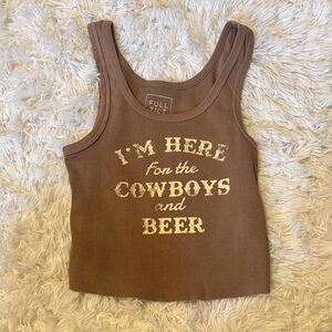 Full Tilt Brown Graphic Tank Top